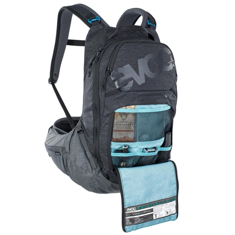 Plecak z ochraniaczem Evoc Trail PRO 16-Black-Carbon Grey S/M