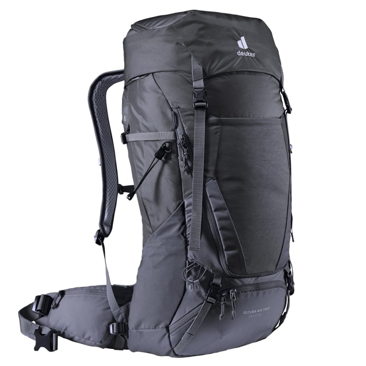 Damski plecak trekkingowy Deuter Futura Air Trek 45+10 SL-Black-Graphite