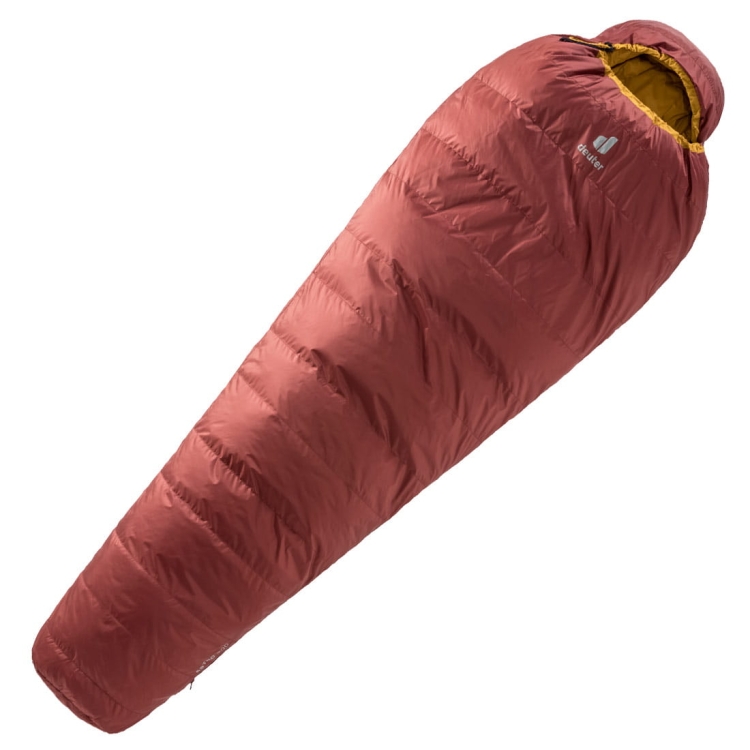 Puchowy śpiwór dla wysokich Deuter Astro 300 LONG - Redwood-Curry