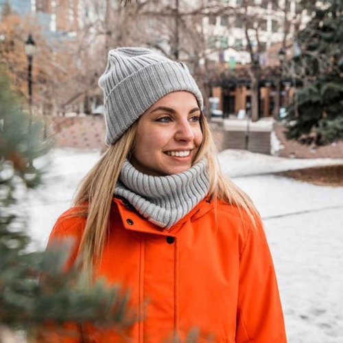 Buff Merino Wool Hat NORVAL - LIGHT GREY