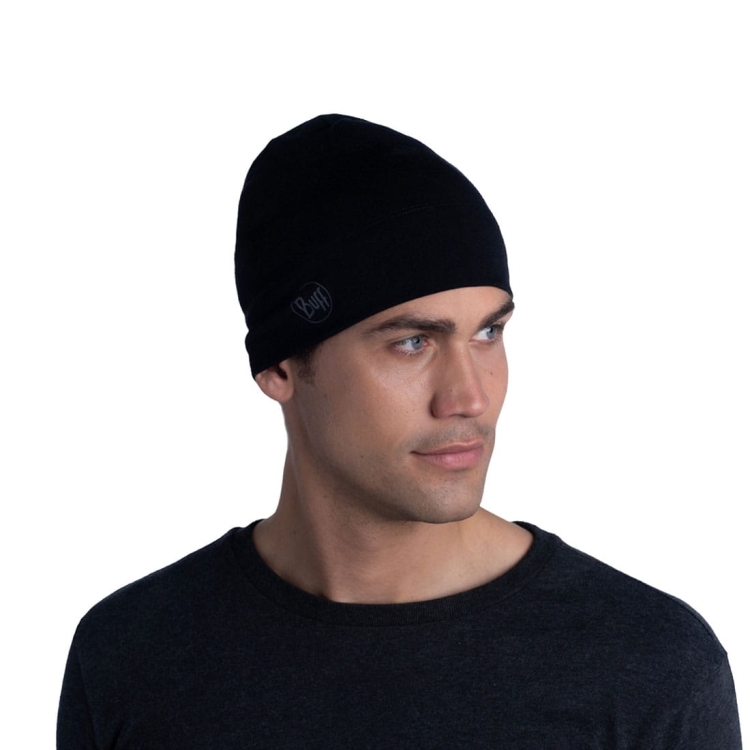 Ciepła czapka Buff Merino Midweight Beanie - Solid Black