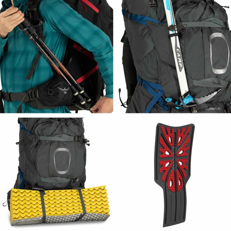 Męski plecak trekingowy Osprey Aether Plus 60 S/M - Eclipse Grey