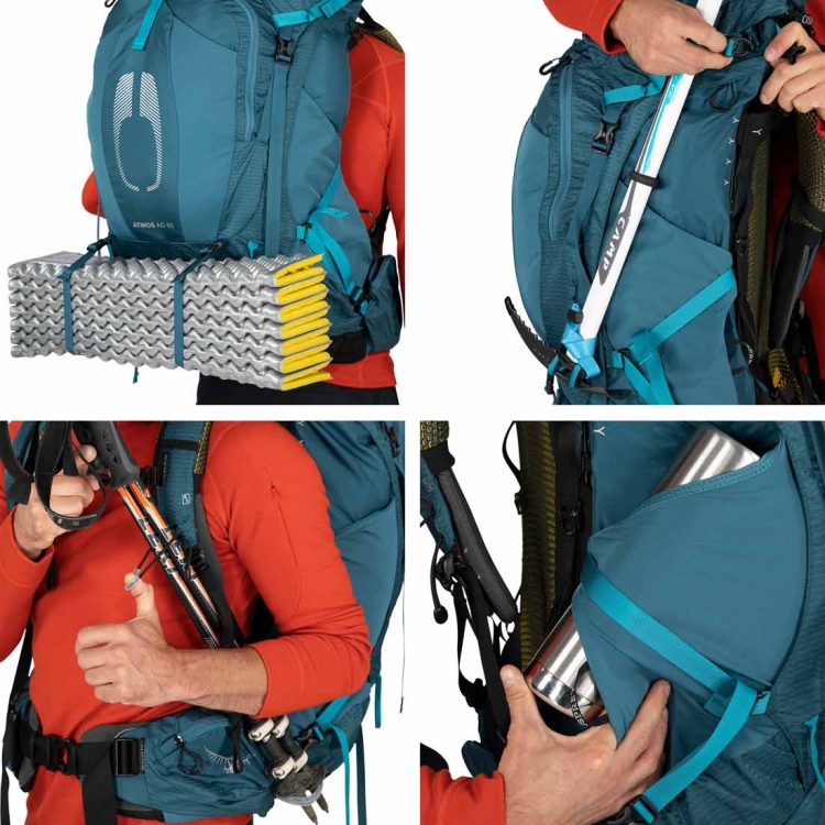 Męski plecak turystyczny Osprey Atmos AG 65 S/M - Mythical Green