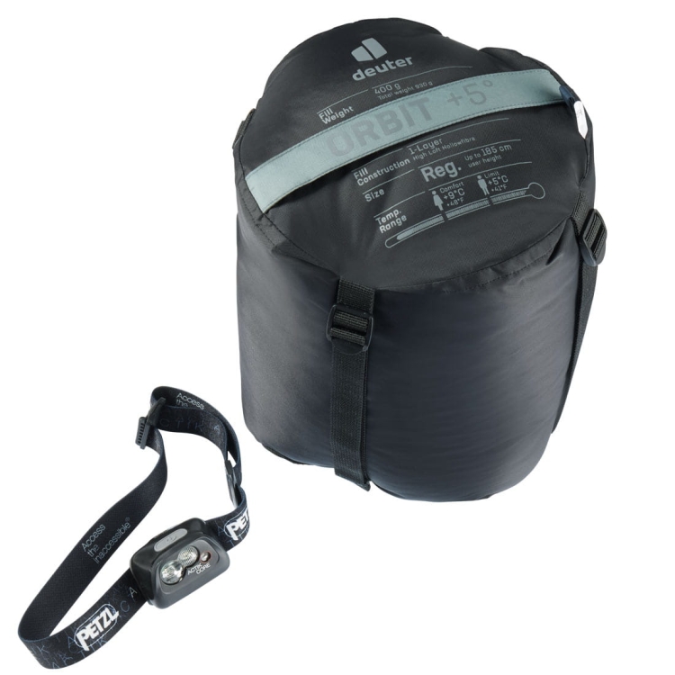 Syntetyczny śpiwór mumia Deuter Orbit +5° REGULAR-Prawy Shale-Ink