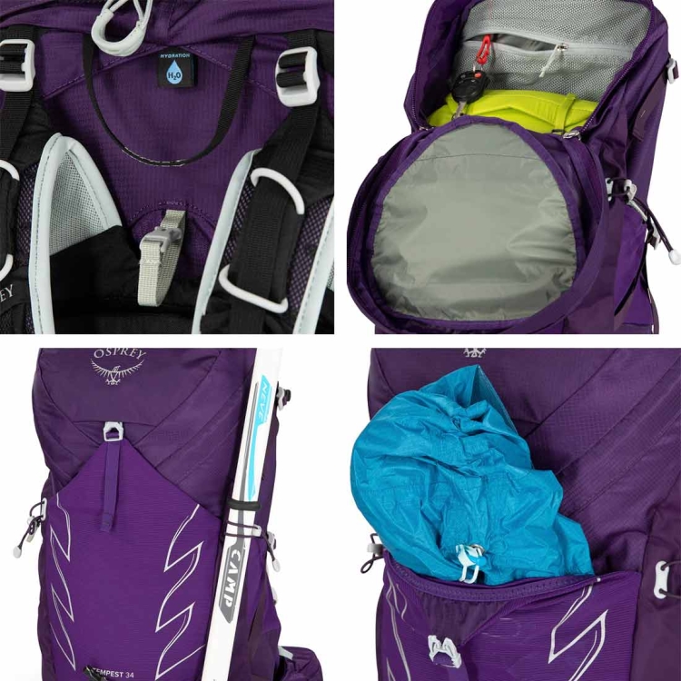 Damski plecak hikingowy Osprey Tempest 34 WM/L - Stealth Black