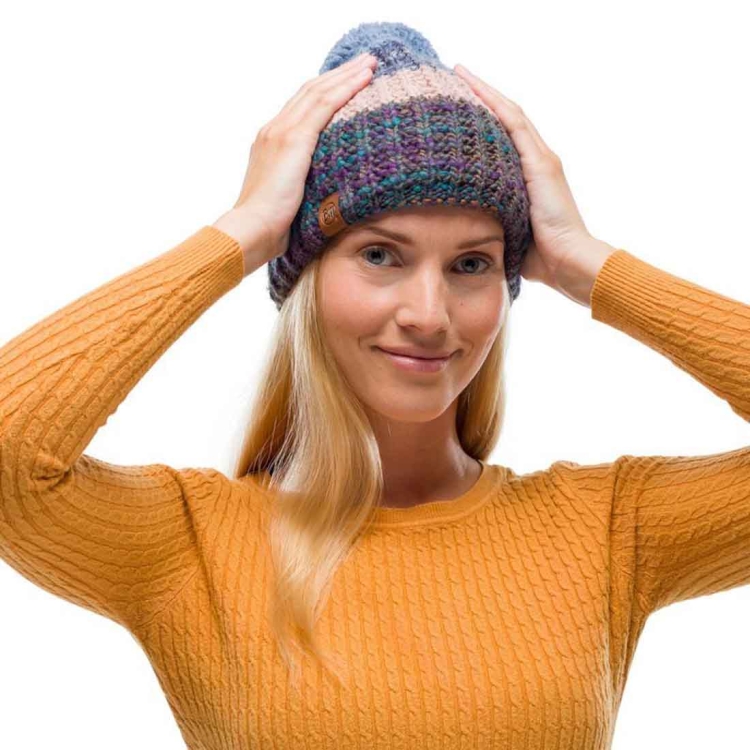 Czapka zimowa Buff KNITTED & FLEECE HAT ALINA - BLUE