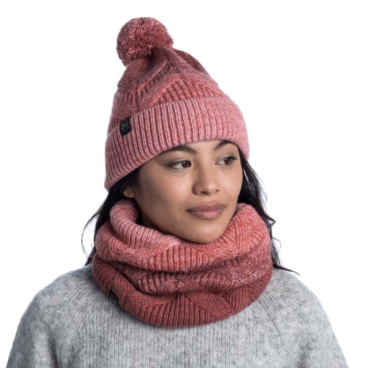 Czapka Buff KNITTED & FLEECE HAT MASHA - BLOSSOM