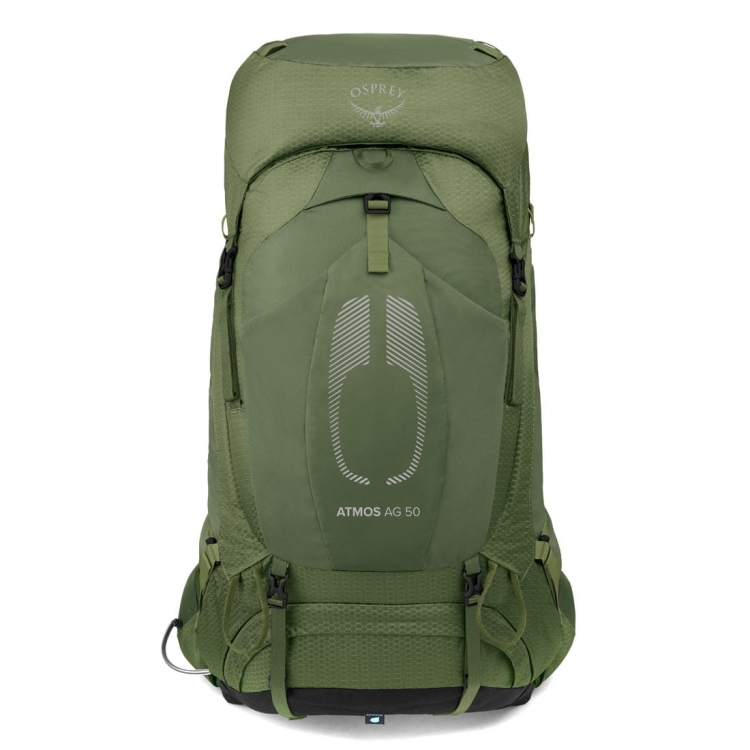 Męski plecak dwukomorowy Osprey Atmos AG 50 S/M - Mythical Green