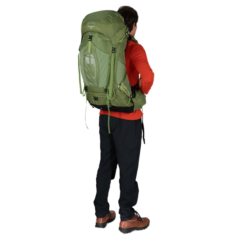 Męski plecak dwukomorowy Osprey Atmos AG 50 S/M - Mythical Green