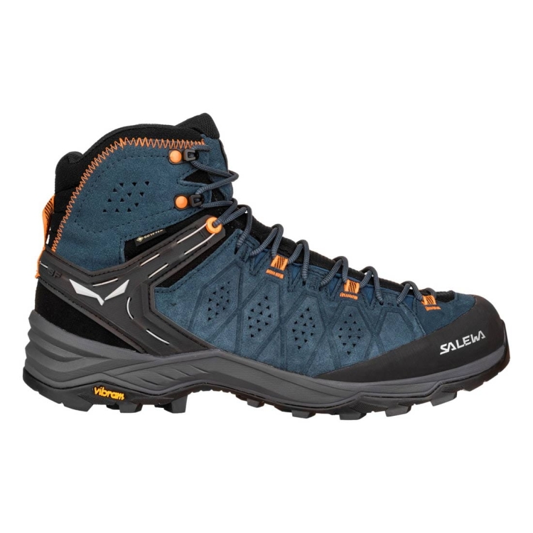 Męskie buty trekkingowe Salewa MS ALP Trainer 2 Mid GTX - Dark Denim/Fluo Orange