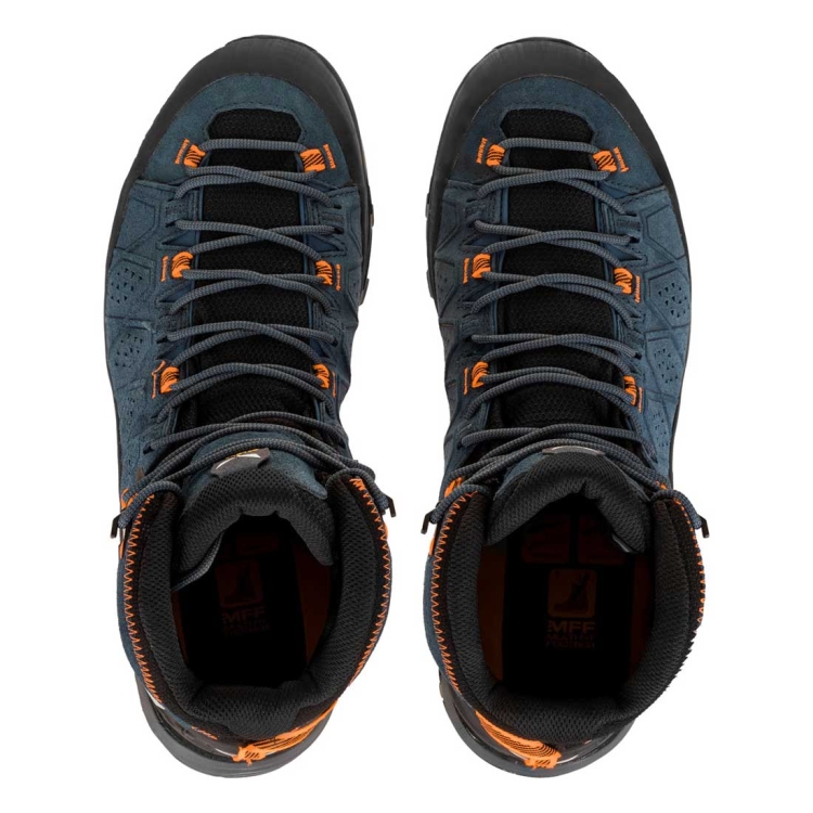 Męskie buty trekkingowe Salewa MS ALP Trainer 2 Mid GTX - Dark Denim/Fluo Orange