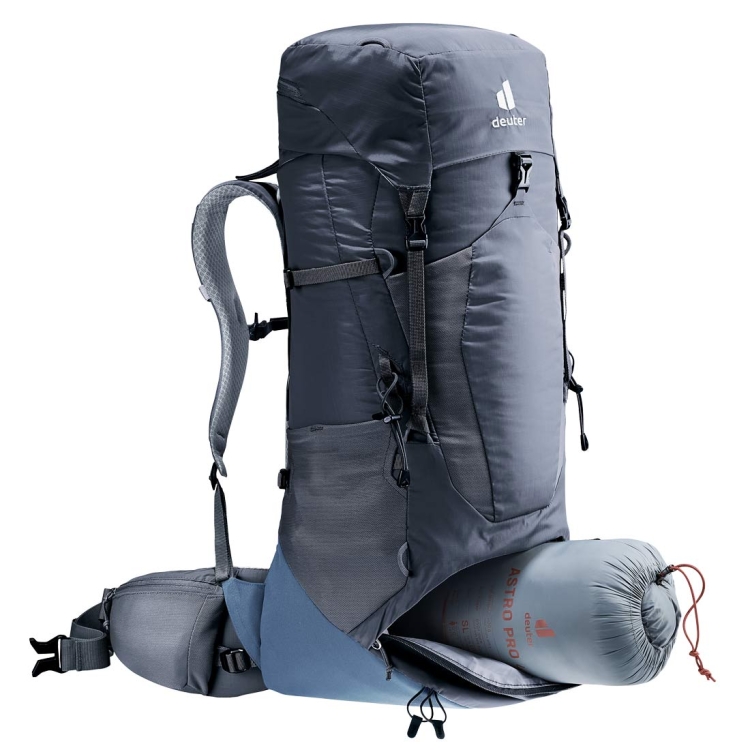 Dwukomorowy plecak turystyczny Deuter Aircontact Lite 40+10 - Black-Marine
