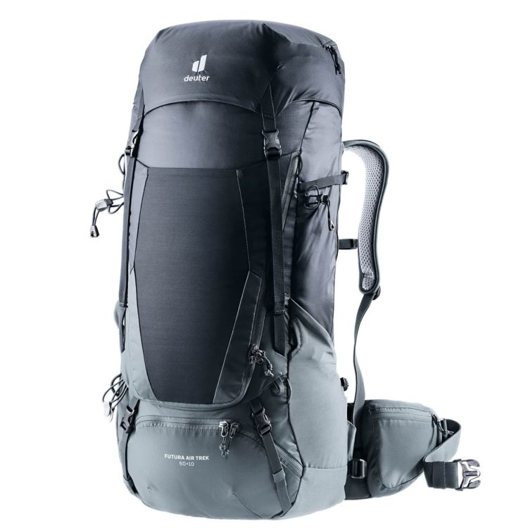 Pojemny plecak z wentylacją Deuter Futura Air Trek 60+10-Black-Graphite
