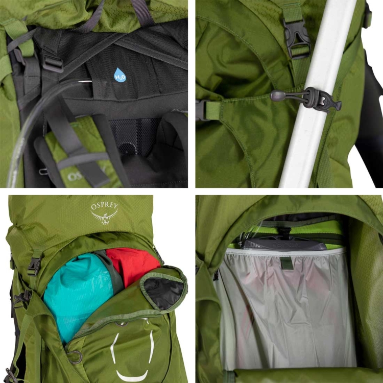 Turystyczny plecak męski Osprey Aether 55 S/M - Black