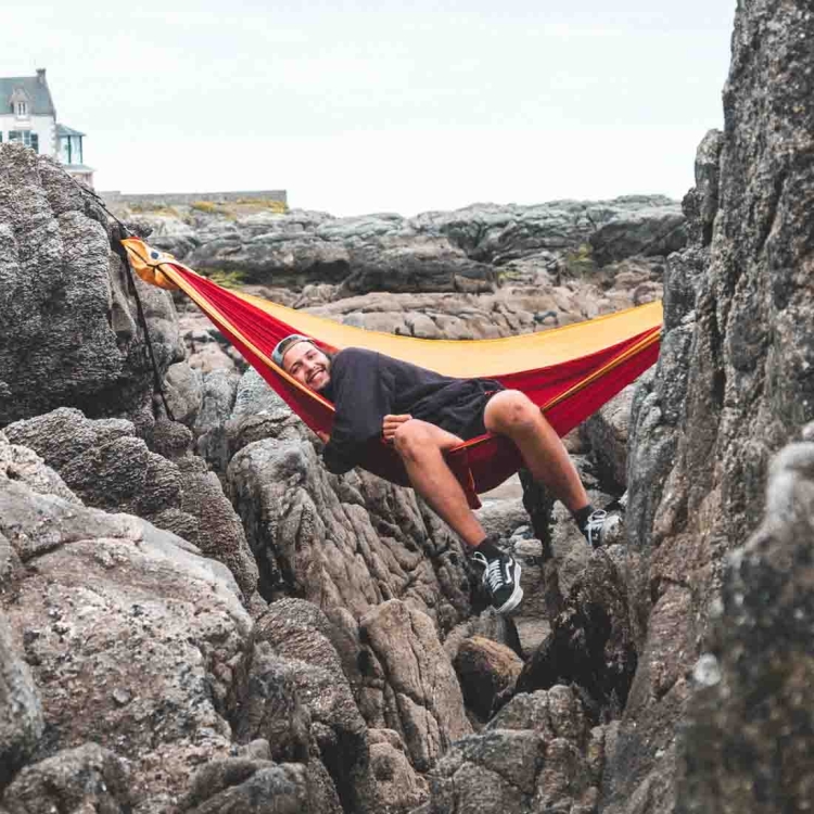 Hamak Ticket To The Moon Oryginal Hammock - Burgundy/Dark Yellow