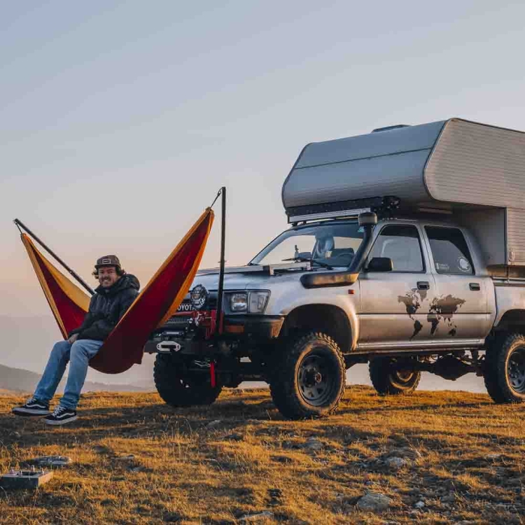Hamak Ticket To The Moon Oryginal Hammock - Burgundy/Dark Yellow