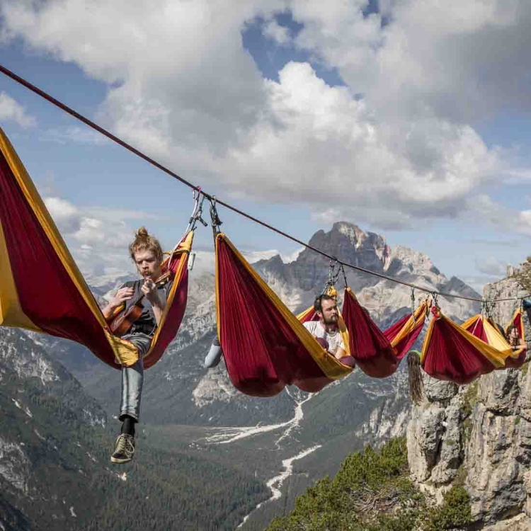 Hamak Ticket To The Moon Oryginal Hammock - Burgundy/Dark Yellow