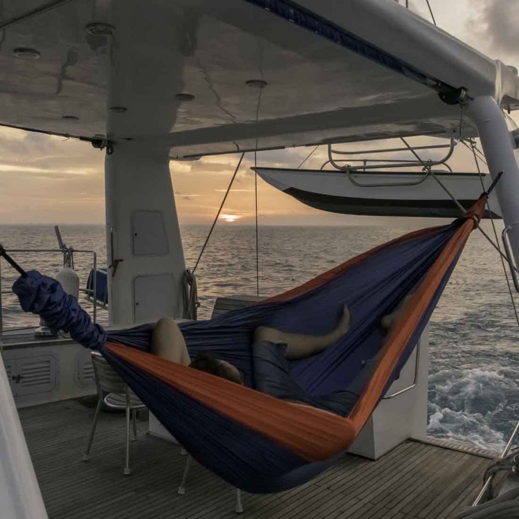 Hamak Ticket To The Moon Oryginal Hammock - Blue/Orange