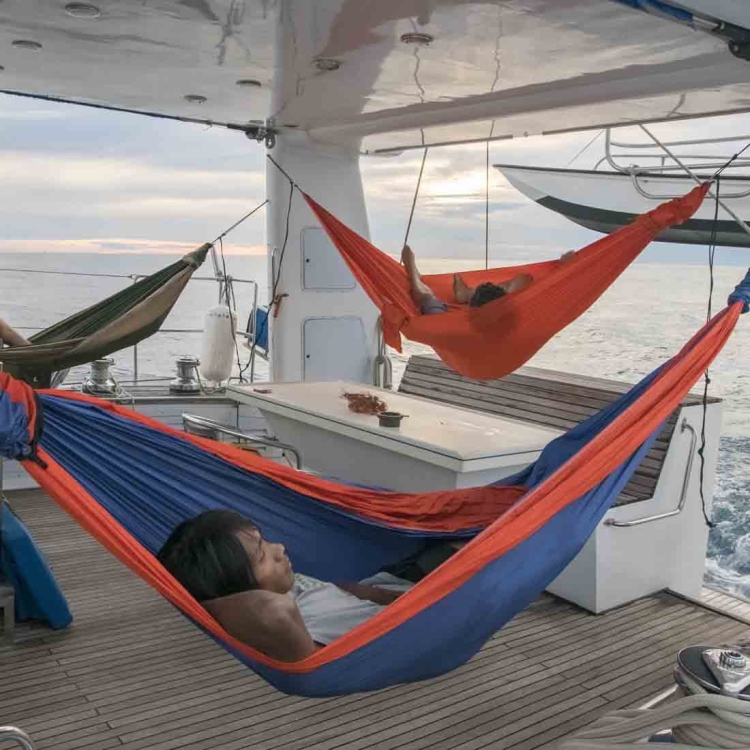 Hamak Ticket To The Moon Oryginal Hammock - Blue/Orange