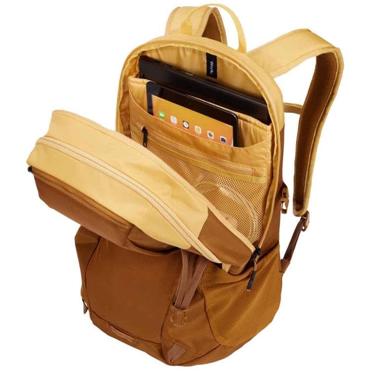 Dwukomorowy plecak miejski na laptopa Thule EnRoute 23L - Ochre/Golden