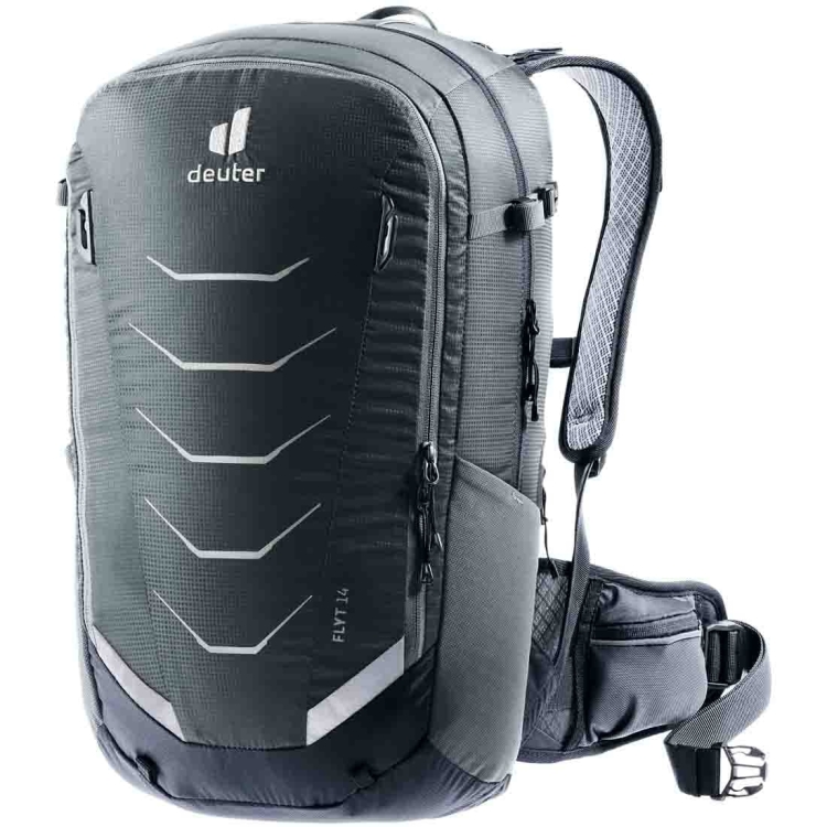 Lekki plecak rowerowy z protektorem Deuter Flyt 14 - Graphite Black
