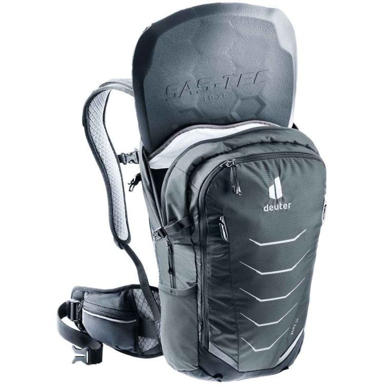Lekki plecak rowerowy z protektorem Deuter Flyt 14 - Graphite Black