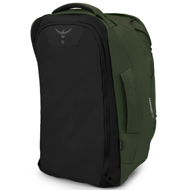 Męski plecak podróżny Osprey Farpoint 55 – Gopher Green