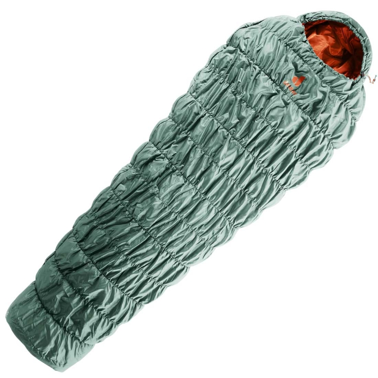 Śpiwór dla wysokich Deuter Exosphere +4° LONG - Lewy Sage-Paprika