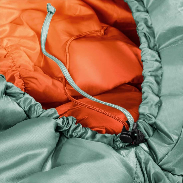 Śpiwór dla wysokich Deuter Exosphere +4° LONG - Lewy Sage-Paprika