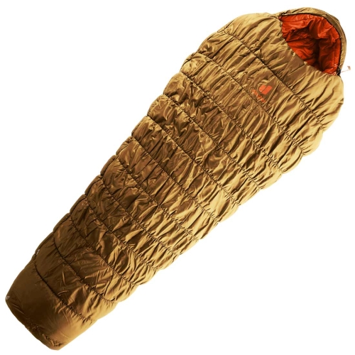 Śpiwór dla wysokich Deuter Exosphere -11° LONG - Prawy Almond-Paprika
