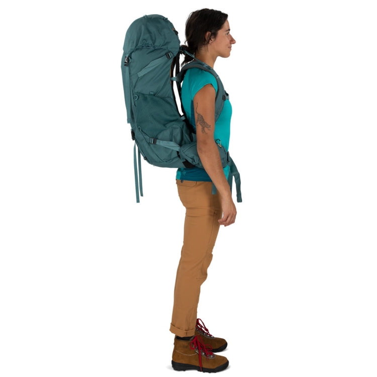 Damski plecak dwukomorowy Osprey Renn 50 - Cascade Blue/Melon Orange