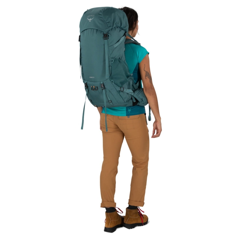 Damski plecak dwukomorowy Osprey Renn 50 - Cascade Blue/Melon Orange