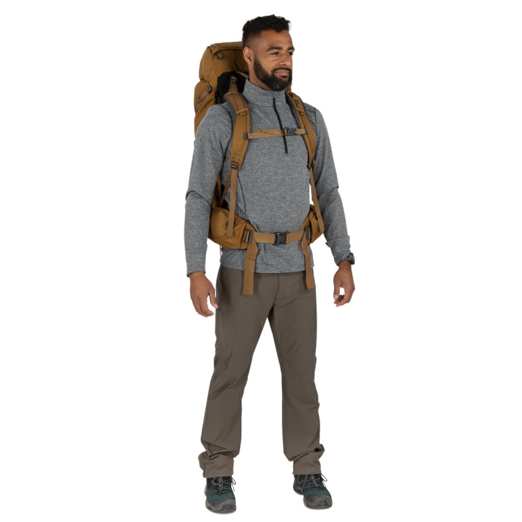Męski plecak turystyczny Osprey Rook 50 - Histosol Brown/Rhino Grey