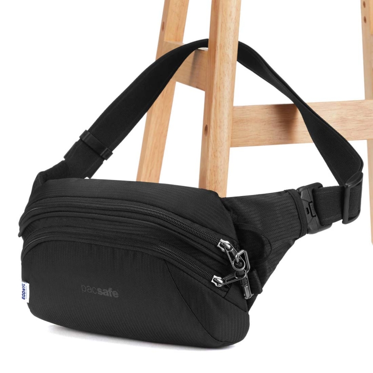 Bezpieczna biodrówka Pacsafe Metrosafe LS120 ECONYL - Black
