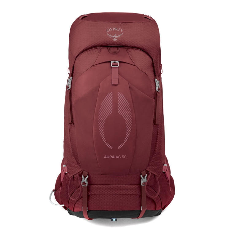 Damski plecak turystyczny Osprey Aura AG 50 WXS/S - Berry Sorbet Red