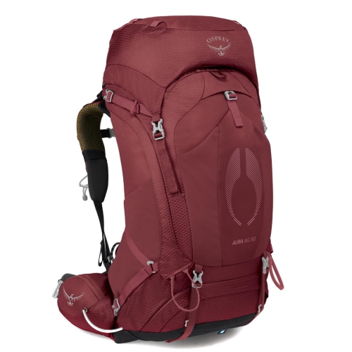 Trekingowy plecak damski Osprey Aura AG 50 WM/L - Berry Sorbet Red