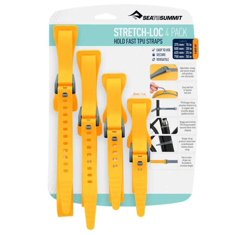 Zestaw pasów mocujących Sea To Summit Stretch-Loc – 4 Pack – Yellow