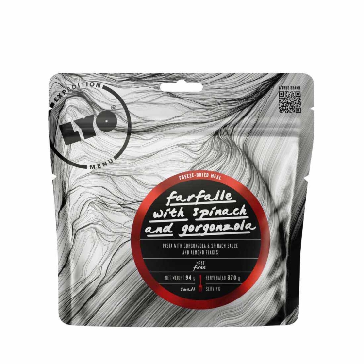 Liofilizowane danie LYOFOOD Farfalle w sosie szpinakowo-serowym – 370 g