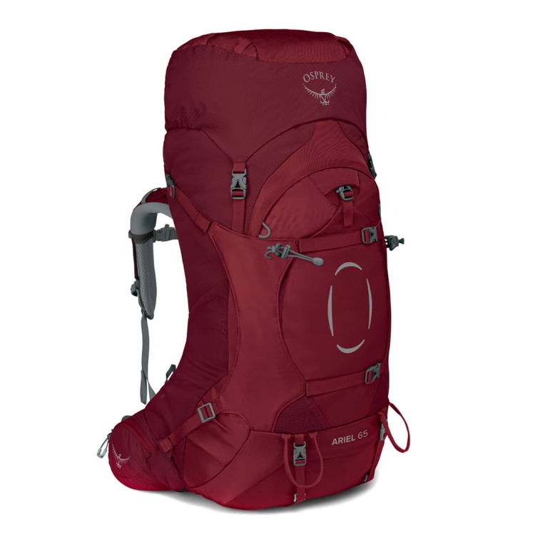 Dwukomorowy plecak damski Osprey Ariel 65 WXS/S - Claret Red