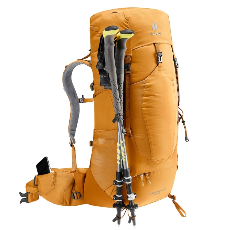 Dwukomorowy plecak turystyczny Deuter Aircontact Lite 40+10 - Amber-Maple