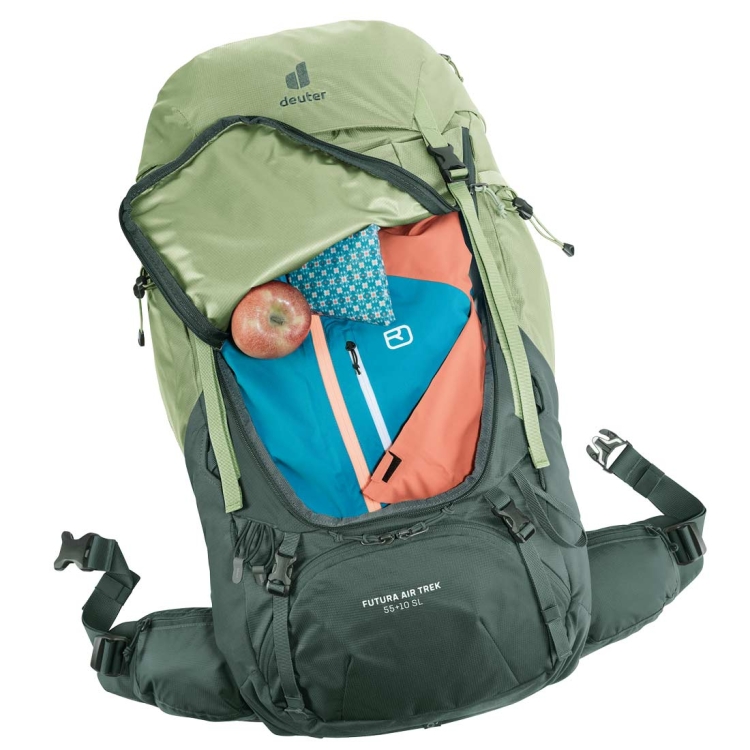 Damski plecak trekkingowy Deuter Futura Air Trek 55+10 SL - Grove-Ivy