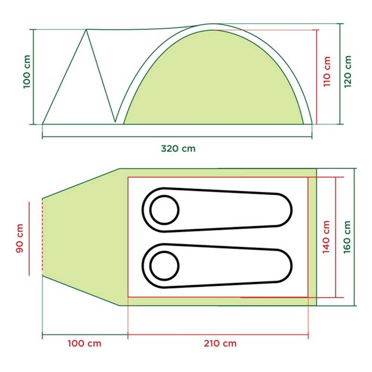 Namiot z przedsionkiem Coleman Darwin 2 Plus - Gree