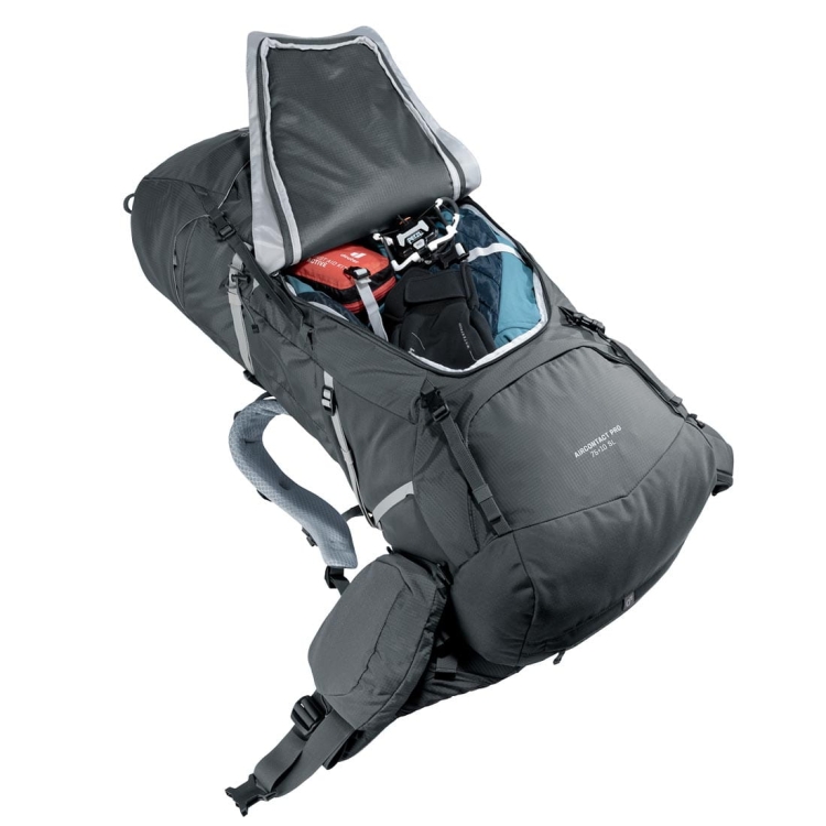 Dwukomorowy plecak damski Deuter Aircontact Pro 75+10 SL - Graphite