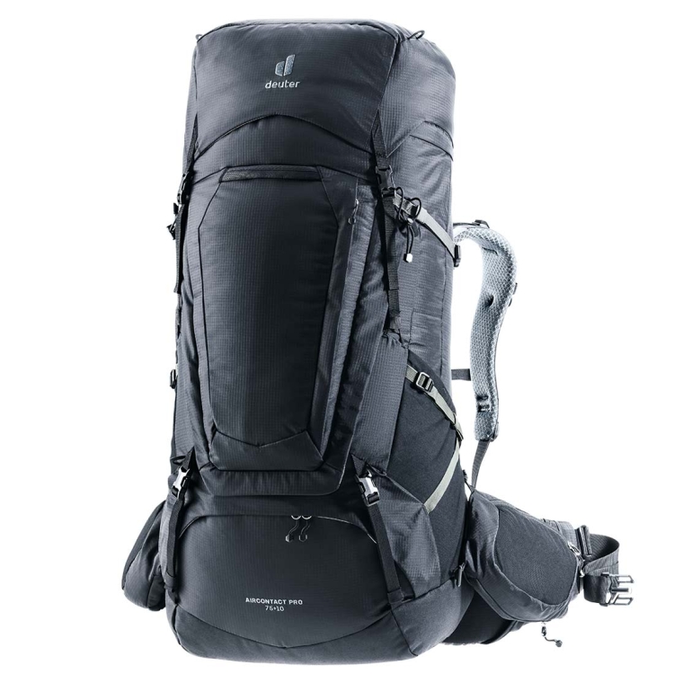 Dwukomorowy plecak turystyczny Deuter Aircontact Pro 75+10 - Black