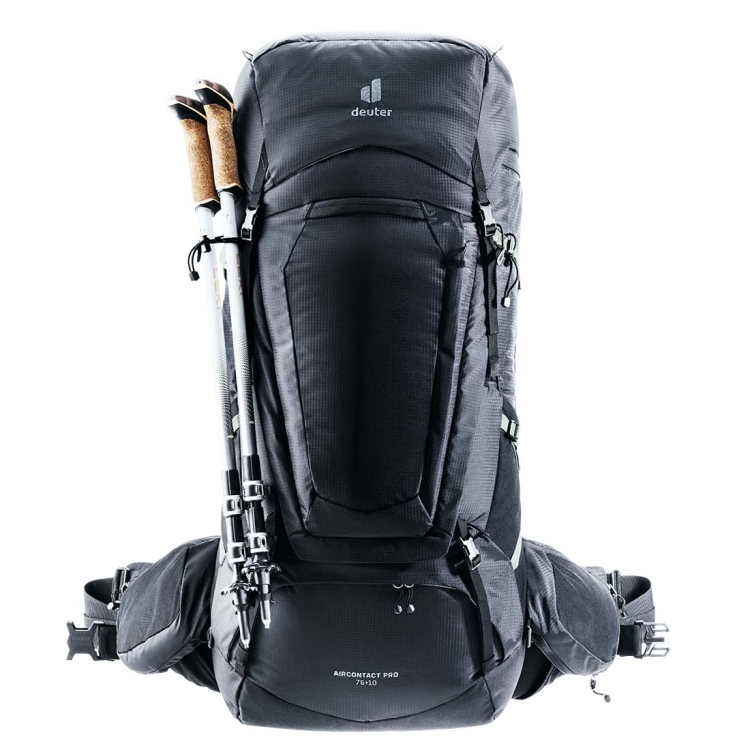 Dwukomorowy plecak turystyczny Deuter Aircontact Pro 75+10 - Black