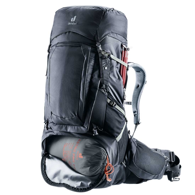 Dwukomorowy plecak turystyczny Deuter Aircontact Pro 75+10 - Black