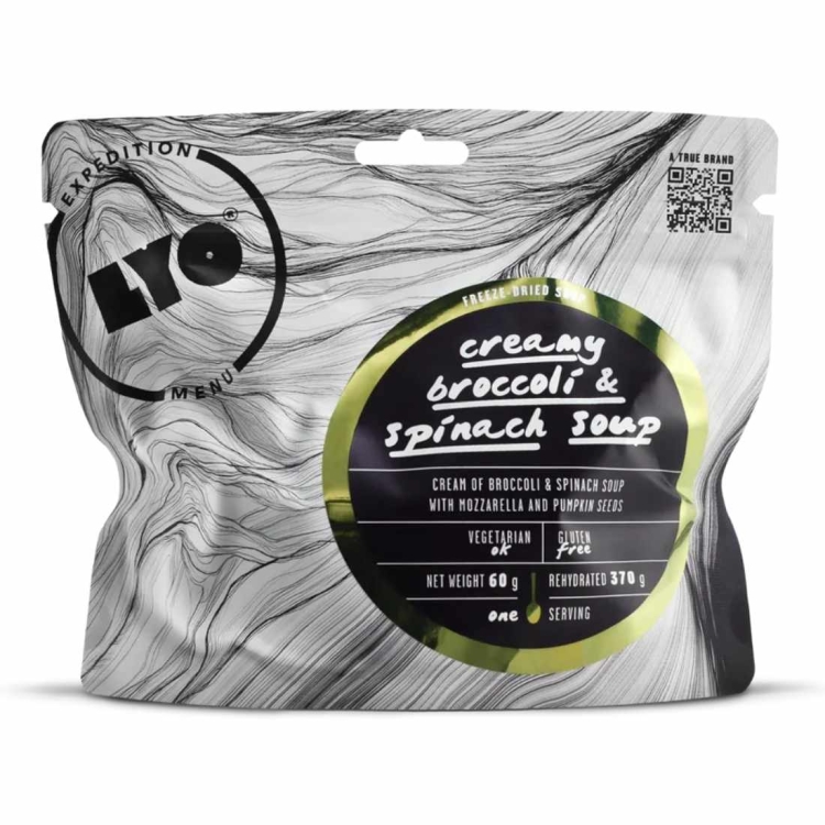 Liofilizowane danie wegetariańskie LYOFOOD Kremowa zupa brokułowo-szpinakowa – 370 g