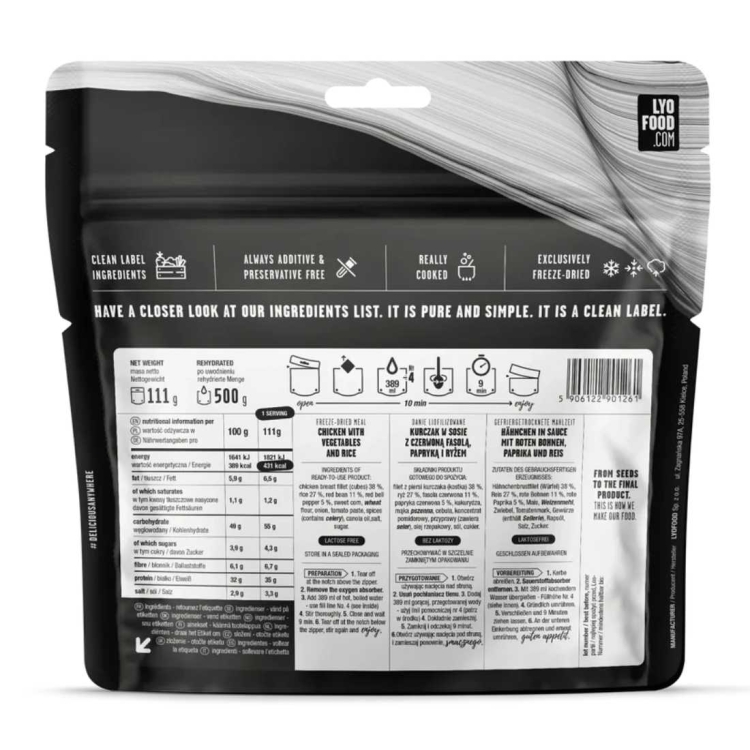 Danie liofilizowane LYOFOOD Potrawa meksykańska – 500 g