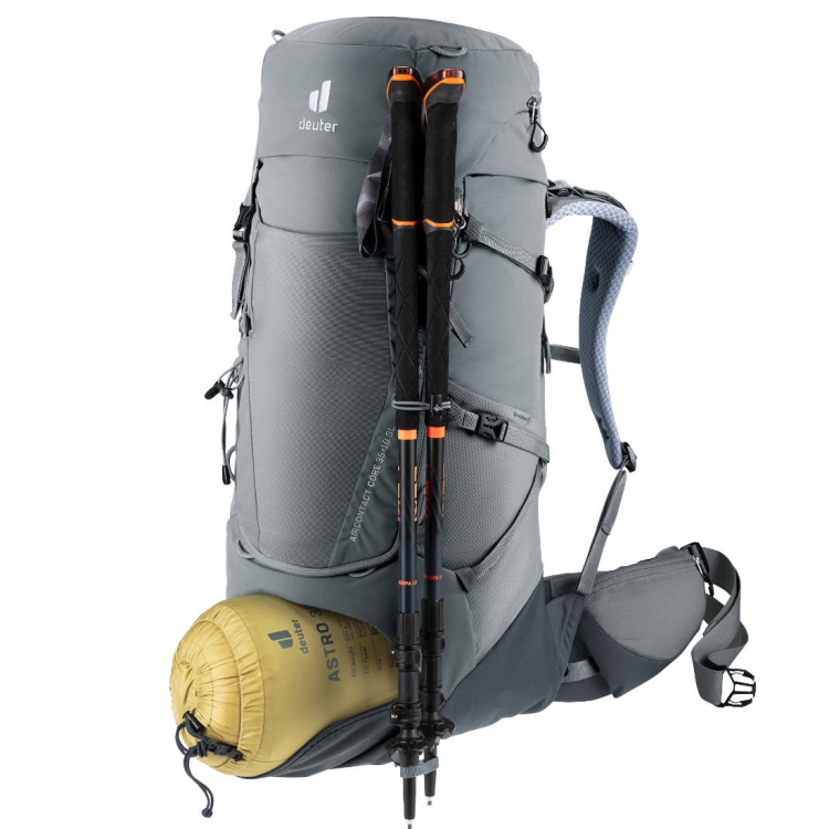 Dwukomorowy plecak damski Deuter Aircontact Core 35+10 SL - Graphite-Black