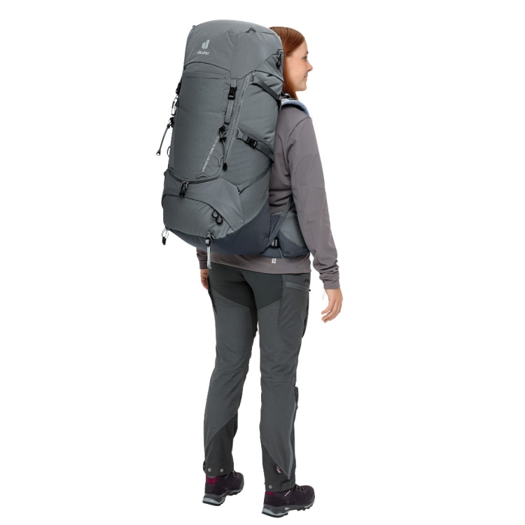 Dwukomorowy plecak damski Deuter Aircontact Core 35+10 SL - Graphite-Black